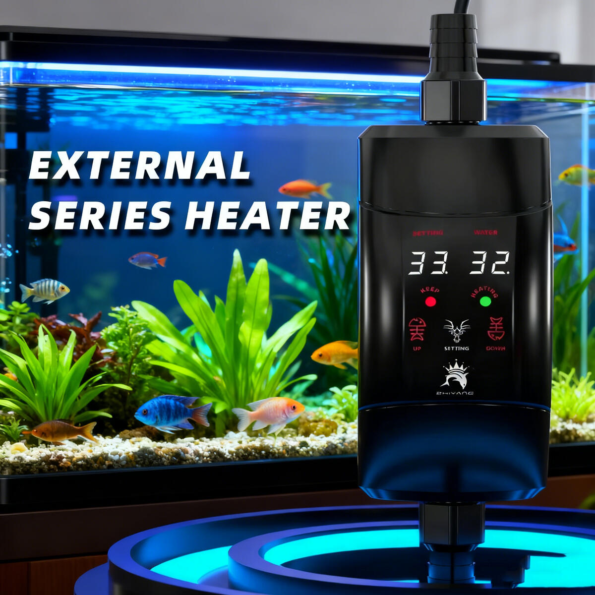 Aquarium Fish Cold Water - Tige chauffante externe 300W -1200W, pour
