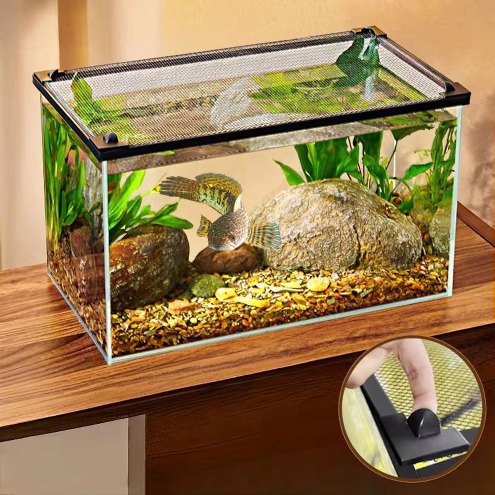 Aquarium Fish Net - Couverture de couvercle d'aquarium magnétique robuste,