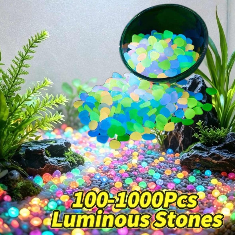 Aquarium Fish That Glow In The Dark - 100-1000 pièces de galets lumineux d'extérieur,